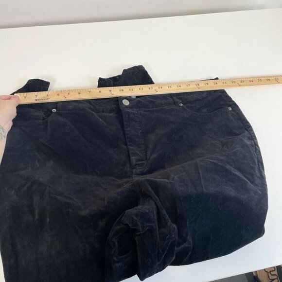 Modcloth Ankle Skinny Pants Womens Plus Size 22 Black Velvet High Rise Pockets - Picture 7 of 9